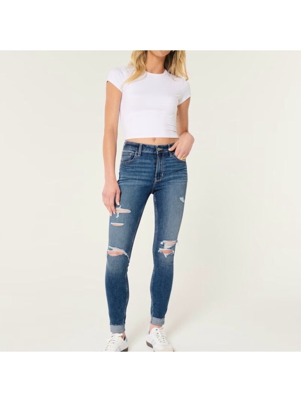 Hollister High Rise Ripped Super Skinny Jeans